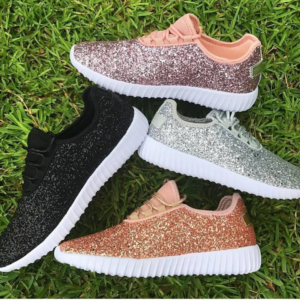 Black Glitter/Sparkle Sneakers - Picture 6 of 6